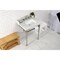 Kingston Brass 30 Carrara Marble Console Sink with Stainless Steel Legs, Marble WhitePolished Nickel LMS30M8SQ6ST - alternate 3